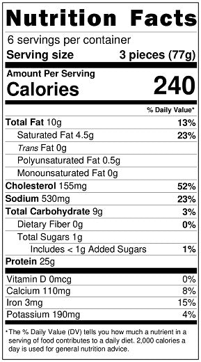 Old Nutrition Label