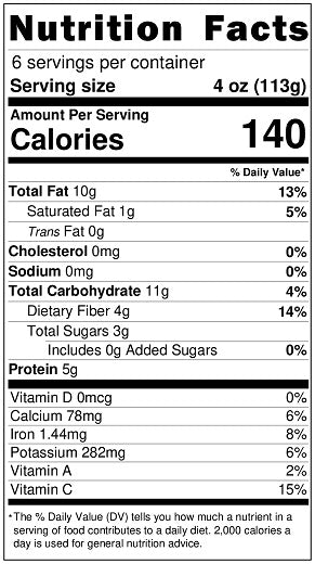 Original Nutrition Label