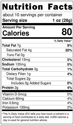 Original Nutrition Label