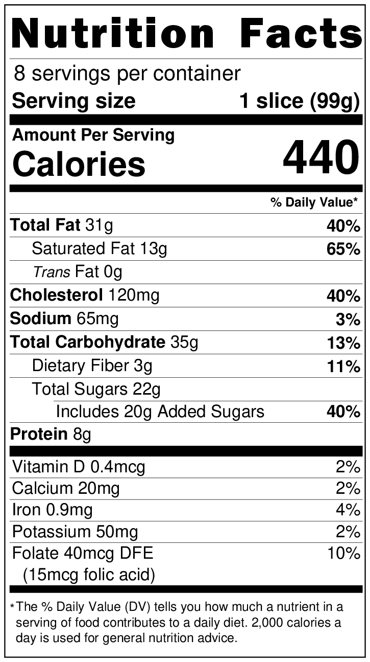 Original Nutrition Label