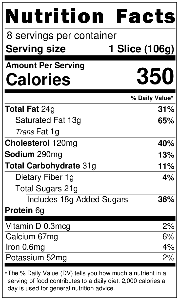 Original Nutrition Label