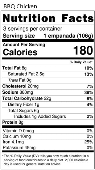 Original Nutrition Label