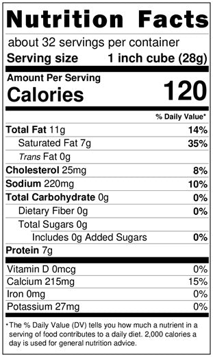 Original Nutrition Label