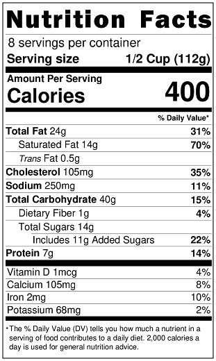 Original Nutrition Label