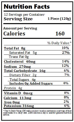Original Nutrition Label