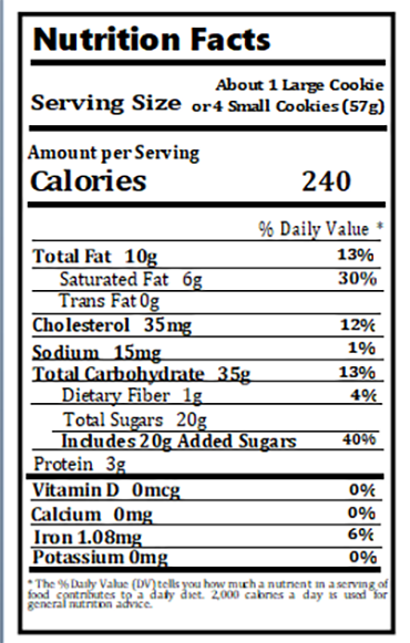 Original Nutrition Label