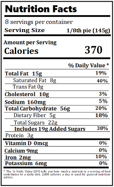 Original Nutrition Label