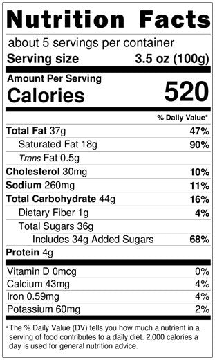 Original Nutrition Label