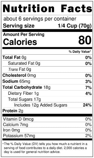 Original Nutrition Label