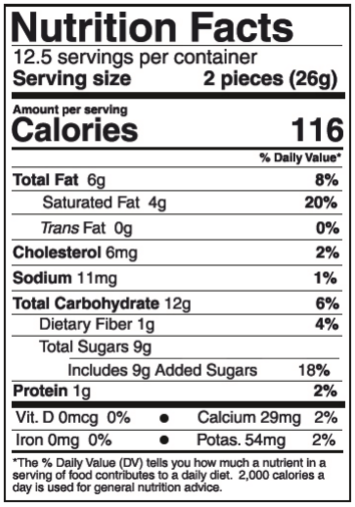 Original Nutrition Label