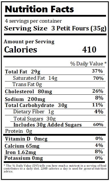 Original Nutrition Label