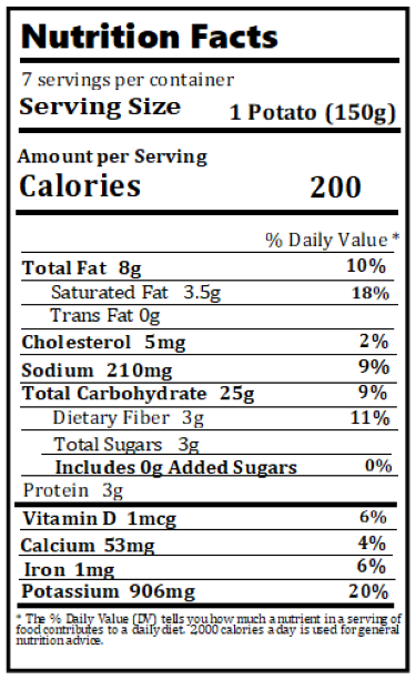 Original Nutrition Label