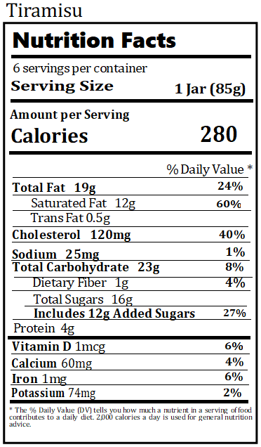 Original Nutrition Label