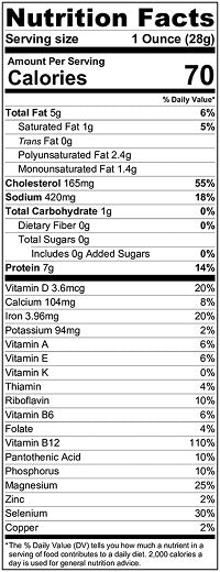 Original Nutrition Label