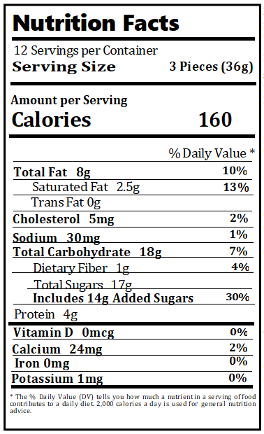 Original Nutrition Label
