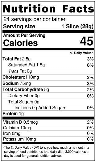 Original Nutrition Label