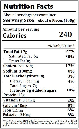 Original Nutrition Label