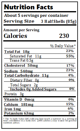 Original Nutrition Label