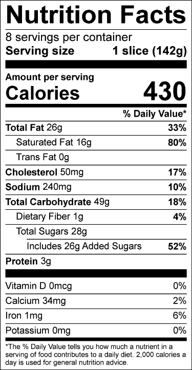 Original Nutrition Label