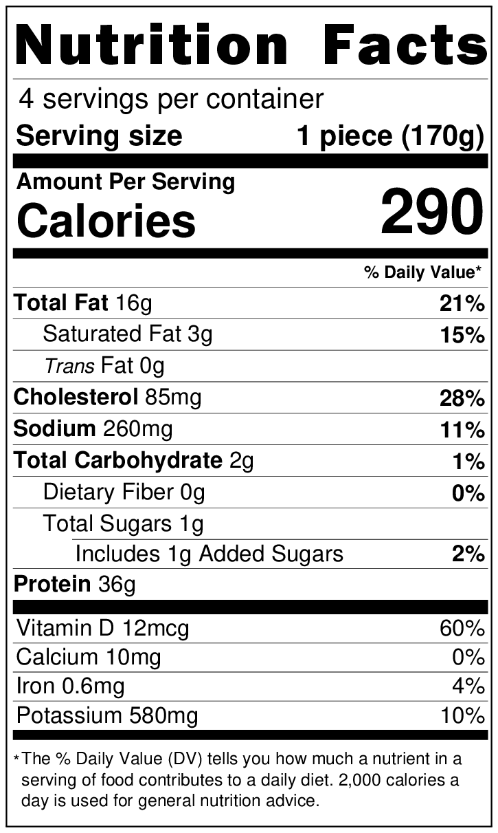Original Nutrition Label