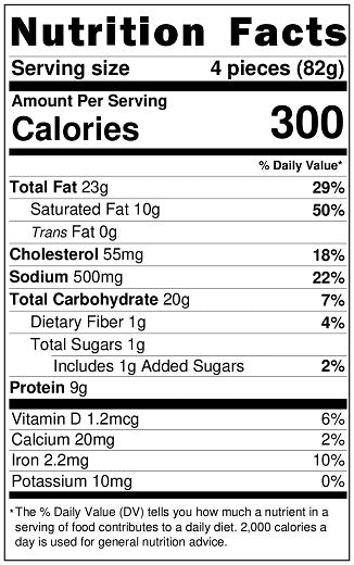 Original Nutrition Label