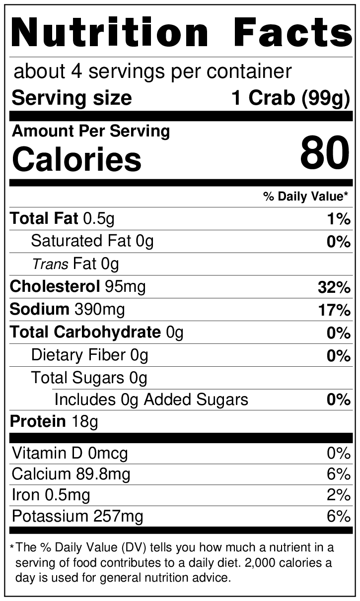 Original Nutrition Label