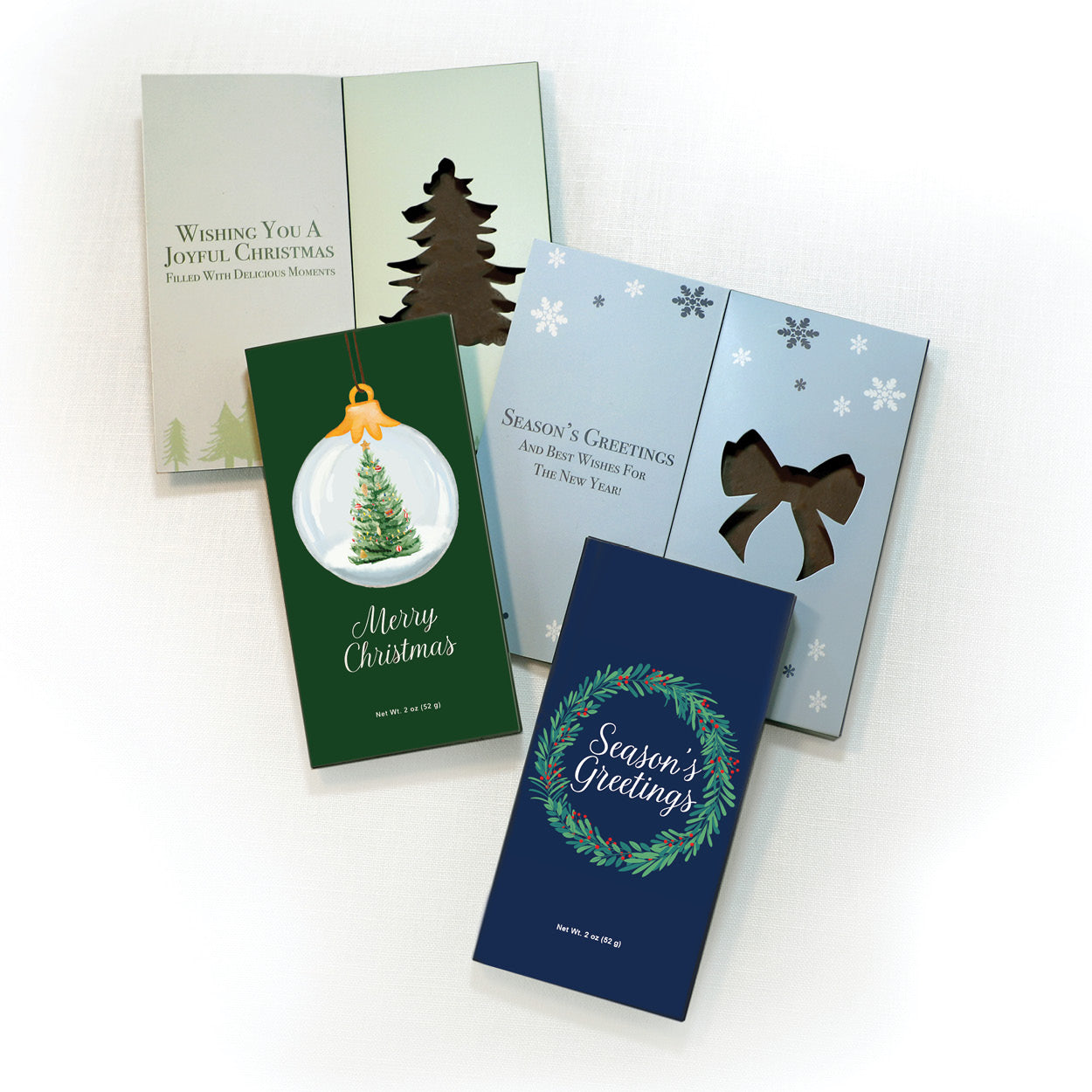 Chocolate Holiday Greeting Cards Bundle of Four