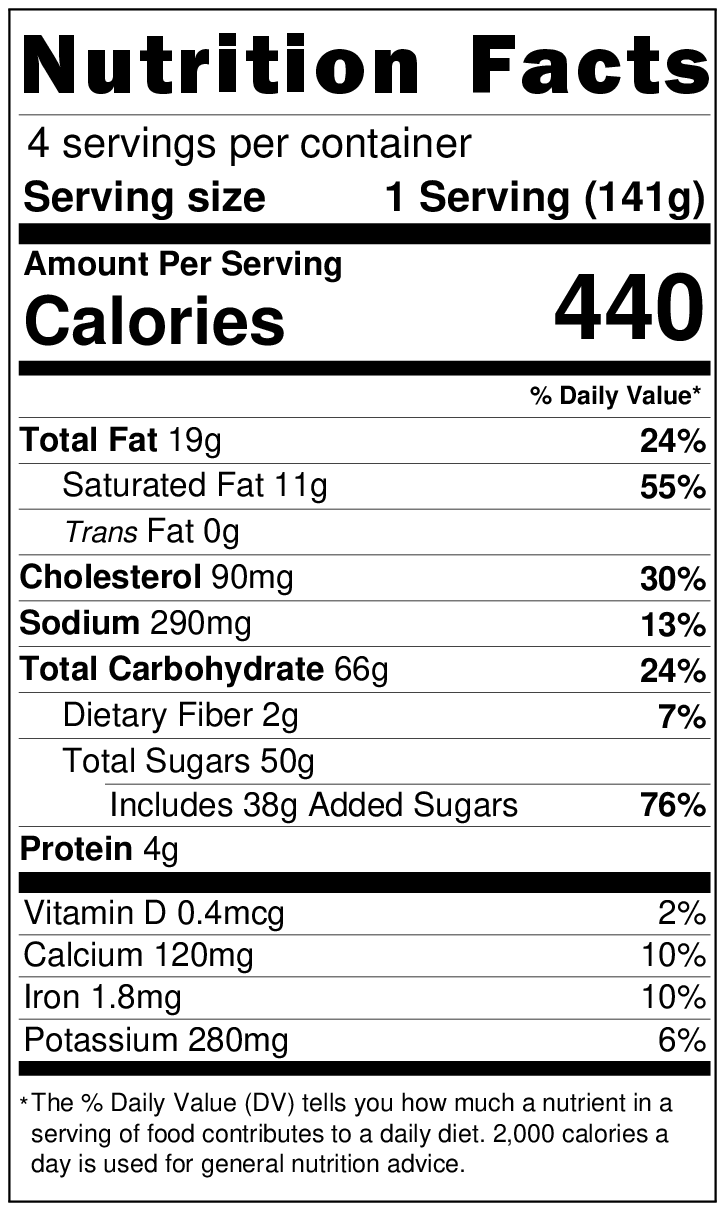 Original Nutrition Label