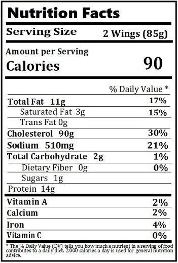 Original Nutrition Label