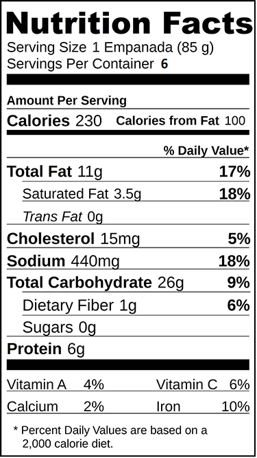 Old Nutrition Label