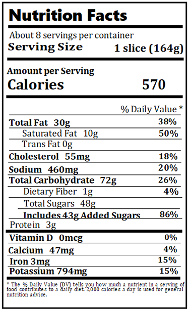 Original Nutrition Label