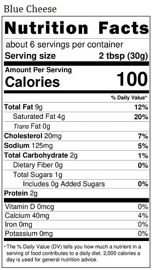 Original Nutrition Label