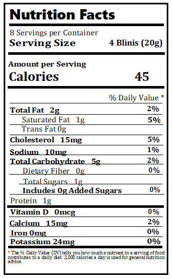 Original Nutrition Label