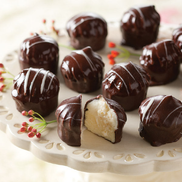 Chocolate Covered Cheesecake Bites