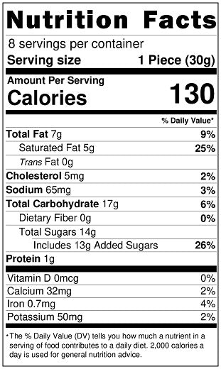 Original Nutrition Label