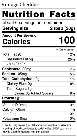 Revised Nutrition Label