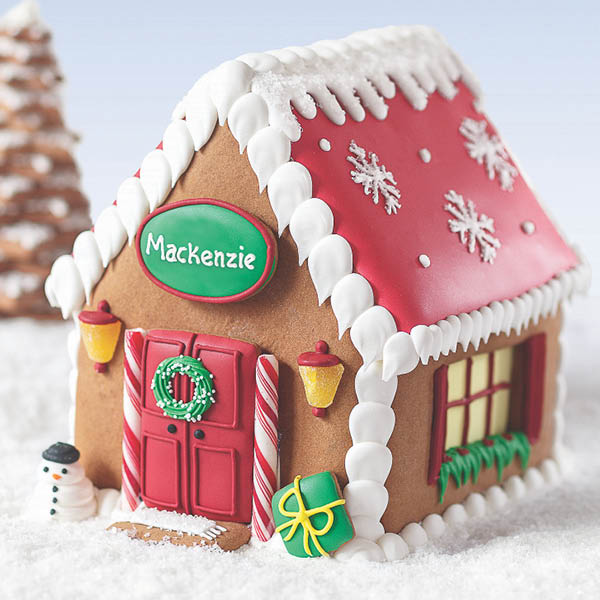 Personalized Holiday Decorated Gingerbread Cookie Cottage