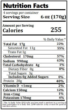 Old Nutrition Label