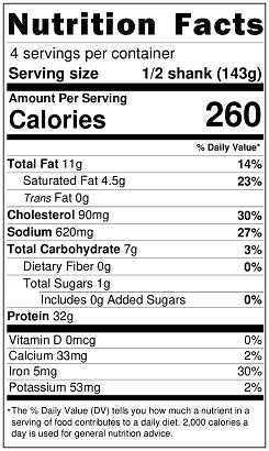 Original Nutrition Label